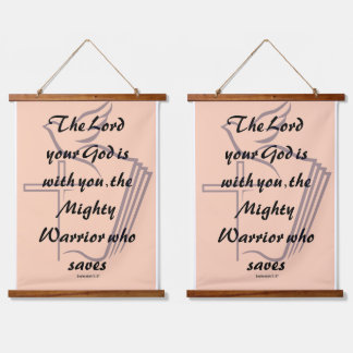 Christelijke wandkunst met Zephania 3:17 Hangend Wandkleed