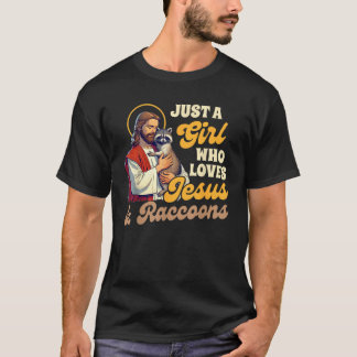 Christelijke wasbeer Prash Panda Een meisje houdt T-shirt