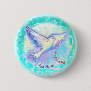 Christelijke Wonderen Duif Ronde Button 5,7 Cm