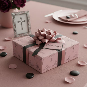 Christelijke woorden kruis cadeaupapier