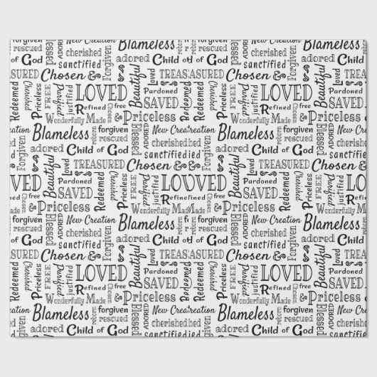 Christelijke woorden van bevestiging cadeaupapier (Zoom)