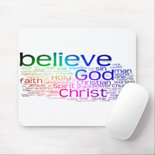 Christelijke woordwolk muismat