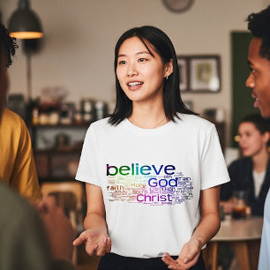Christelijke woordwolk t-shirt