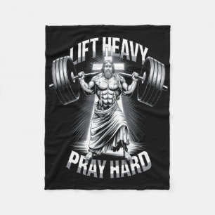 Christelijke Workout Lift Heavy Pray Hard Gym Body Fleece Deken