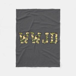 Christelijke Wwjd Camo Militaire Jacht Geloof Fleece Deken