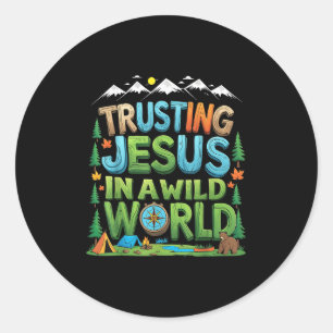 Christelijke zomer True North VBS 2025 Vertrouwen  Ronde Sticker