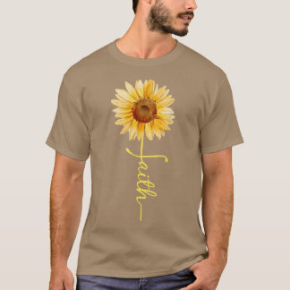 Christelijke Zonnebloem Faith-vlindervrouwen T-shirt