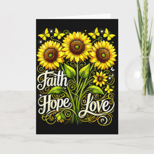 Christelijke Zonnebloem Geloven Hoop Liefde Kaart