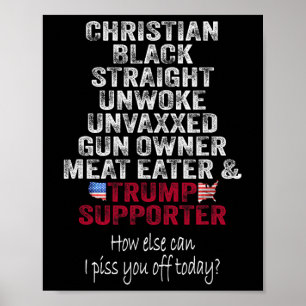 Christelijke zwarte rechtse Trump-aanhanger ongewo Poster