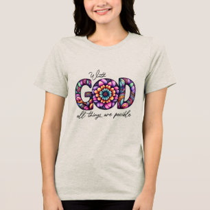 Christen Met God Zijn Alles Mogelijk Tri-Blend Shirt