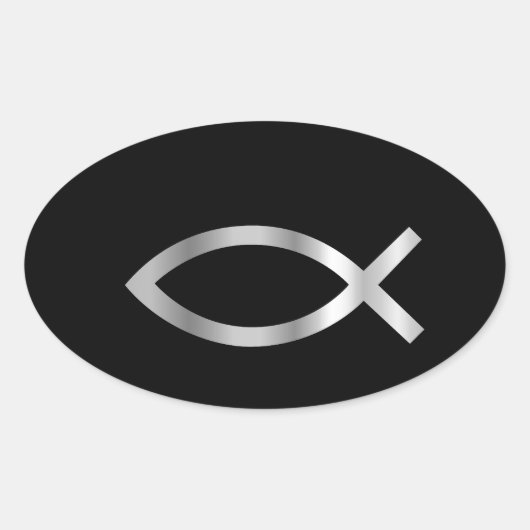 Christendom Ichthys vis Ovale Sticker (Voorkant)