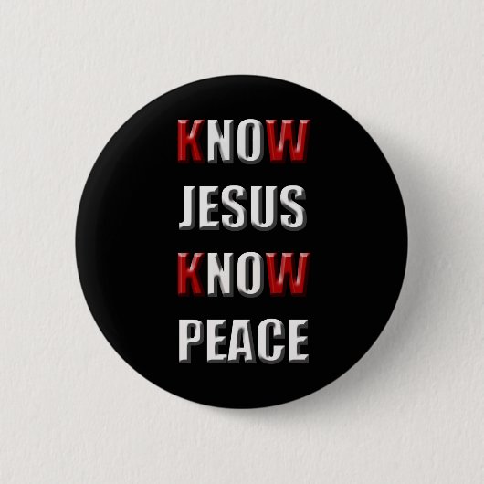 Christendom Know Jesus Know Peace Ronde Button 5,7 Cm (Voorkant)