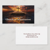 Christendom-Religieus Kruis en Bijbel in zonsonder Visitekaartje (Voorkant / Achterkant)