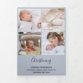 Christening 8 Foto Dank u wel Keepomwille Blue Drieluik Kaart (Cover)