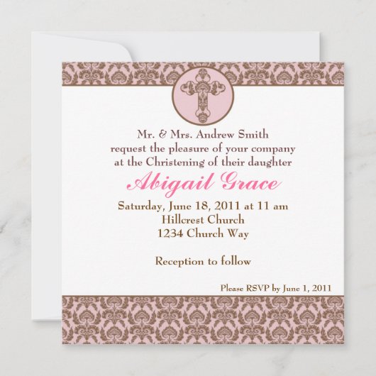 Christening/Baptism Uitnodiging (Voorkant)