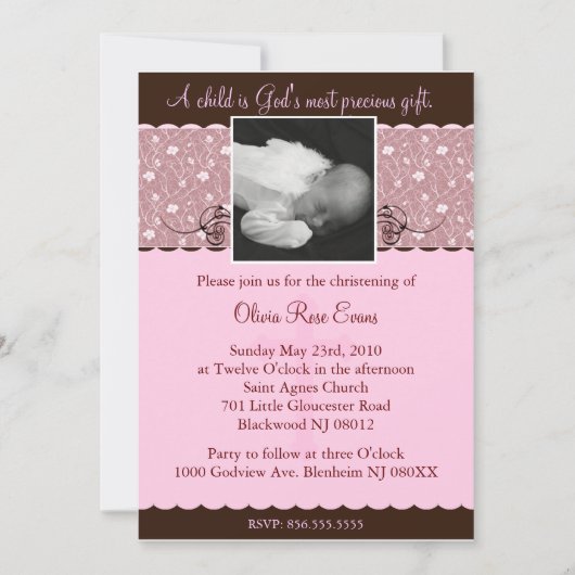 Christening/Baptismal Kaart (Voorkant)