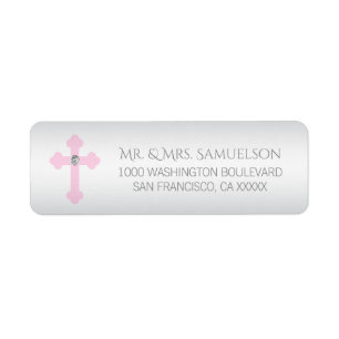 Christening / Baptisme / Communauté roze kruismei Etiket