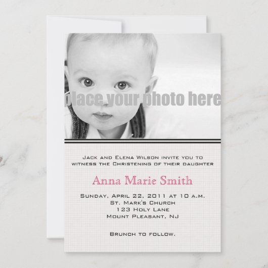 Christening/Baptisme/Dedicatie Fotouitnodiging Kaart (Voorkant)
