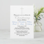 Christening Blue Triplets Invitations (Debout devant)