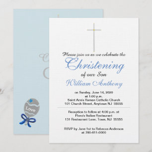 Christening Cross Blue Gray Kaart