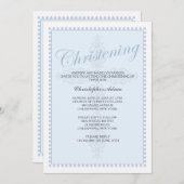 Christening Cross Blue Uitnodiging (Voorkant / Achterkant)