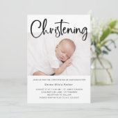 Christening | Eenvoudige minimale zwarte en witte Kaart (Staand voorkant)