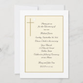 Christening Invitation Modèle Cross and Dove (Dos)