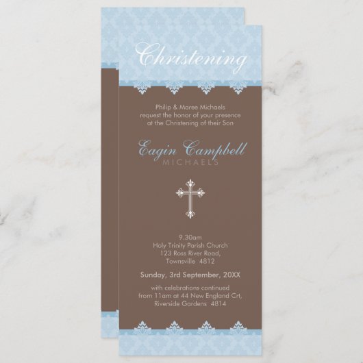 CHRISTENING INVITATIONS :: oh si beau 2P (Devant / Derrière)