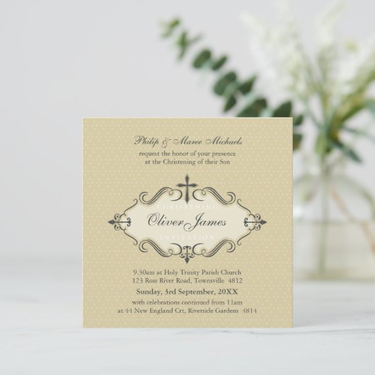 CHRISTENING INVITATIONS :: viva 4SQ (Debout devant)
