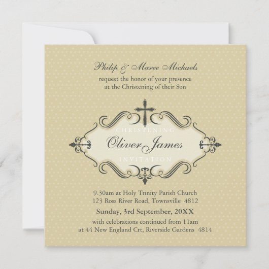 CHRISTENING INVITATIONS :: viva 4SQ (Devant)