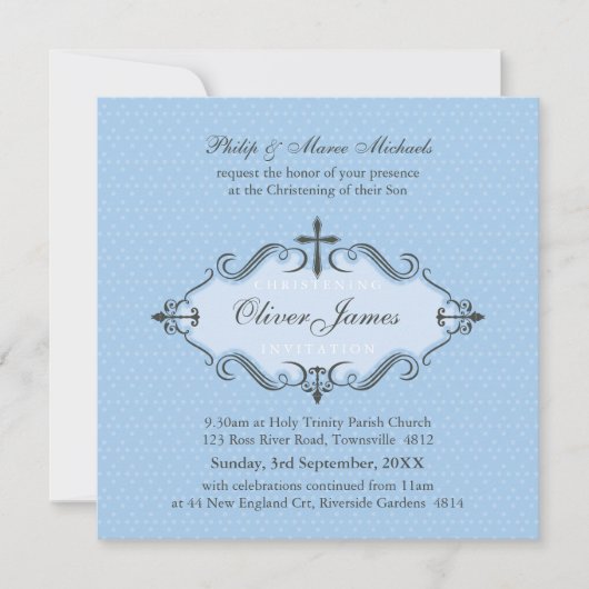 CHRISTENING INVITATIONS :: viva 7SQ (Devant)