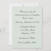 Christening Mint Green Invitation (Dos)