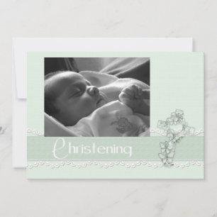 Christening Mint Green Uitnodiging