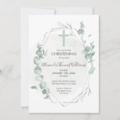 Christening Rustic Eucalyptus Invitation (Devant)