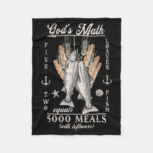 Christian 2 Fishes 5 Breads 5000 Against  Fleece Deken (Voorkant)