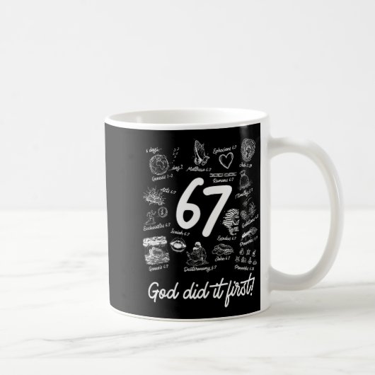 Christian 6 7 Meme Six Seven 67 Bible Verse Script Koffiemok (Rechts)