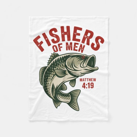 Christian Angler Fishers Of Men Matthew 4 19 Verse Fleece Deken (Voorkant)