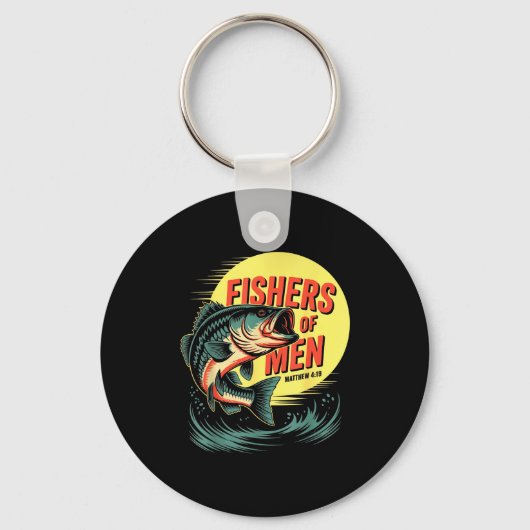 Christian Angler Fishers Of Men Matthew 4 19 Verse Sleutelhanger (Voorkant)