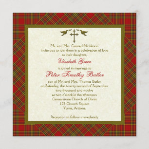 Christian Autumn Plaid Faire-part de mariage