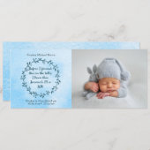 Christian Baby Boy Faire-part de naissance (Devant / Derrière)