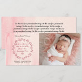 Christian Baby Girl Faire-part de naissance (Devant / Derrière)