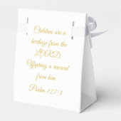 Christian Baby Shower Personalized Name And Date Bedankdoosjes (Achterkant)