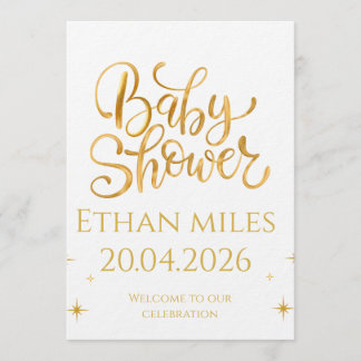 Christian Baby Shower Personalized Name And Date Kaart