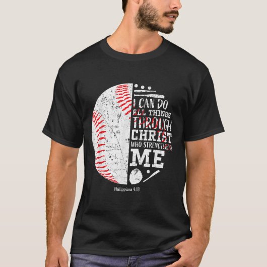 Christian Baseball Philipans 4_13 I Can Do All Thi T-shirt (Voorkant)