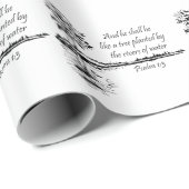 Christian Bible Encouraging Scripture Psalm 1:3  Cadeaupapier (Rol Hoek)