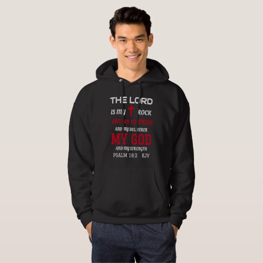 Christian Bible Scripture Verse Psalm 182 Hoodie (Voorkant volledig)