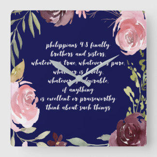 Christian Bible Verse Scripting Clock Vierkante Klok
