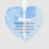 Christian Bleu et blanc Bible Verse Coeur (devant)