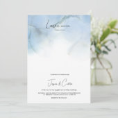 Christian Bleu Et Blanc Faire-part de mariage (Debout devant)