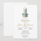 Christian Candle baptism Invitation (Devant / Derrière)